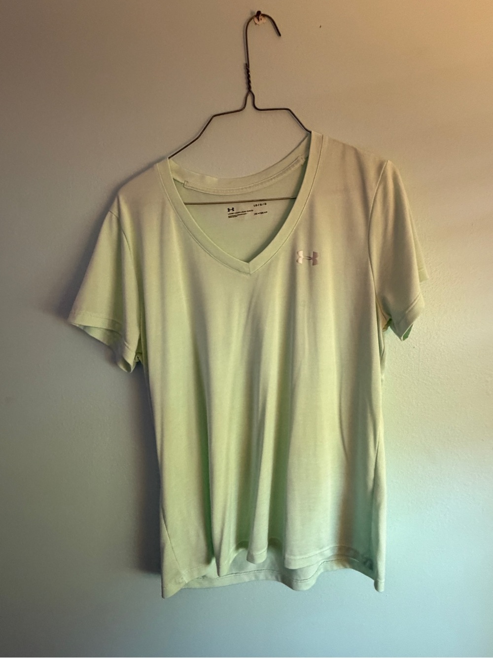 LG Light Green V-Neck Short Sleeve Performance Tee